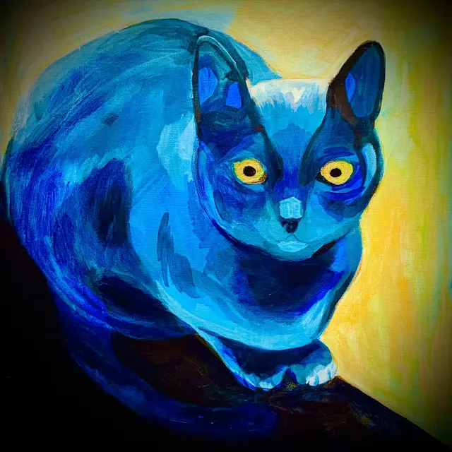Girl Monstar - Blue Cats with Green Eyes